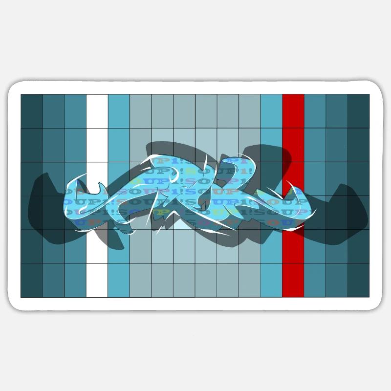 graffiti - Sticker taille S (10 x 10 cm) - blanc mat