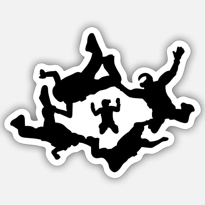 skydiver_7 - Sticker size S (10 x 10 cm) - white matte