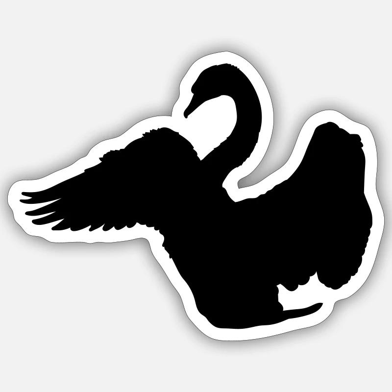 schwan_1 Sticker size S (10 x 10 cm)
