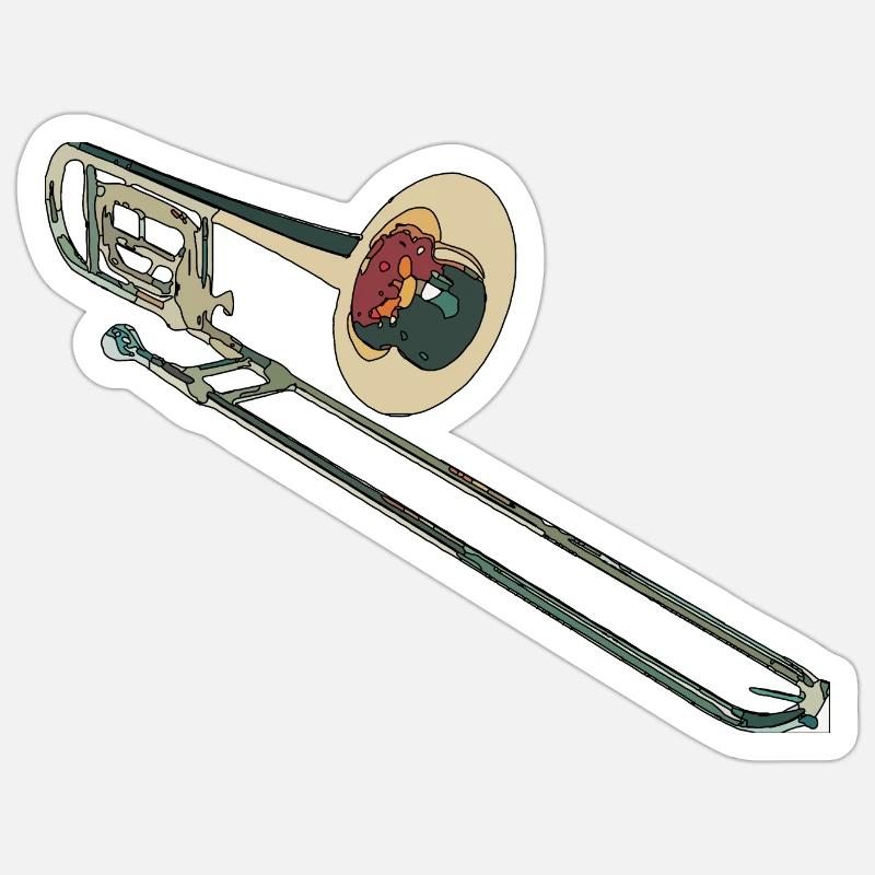 trombone Sticker size S (10 x 10 cm)
