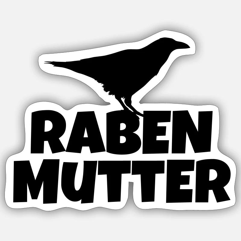 Rabenmutter - Sticker Größe S (10 x 10 cm) - Mattweiß