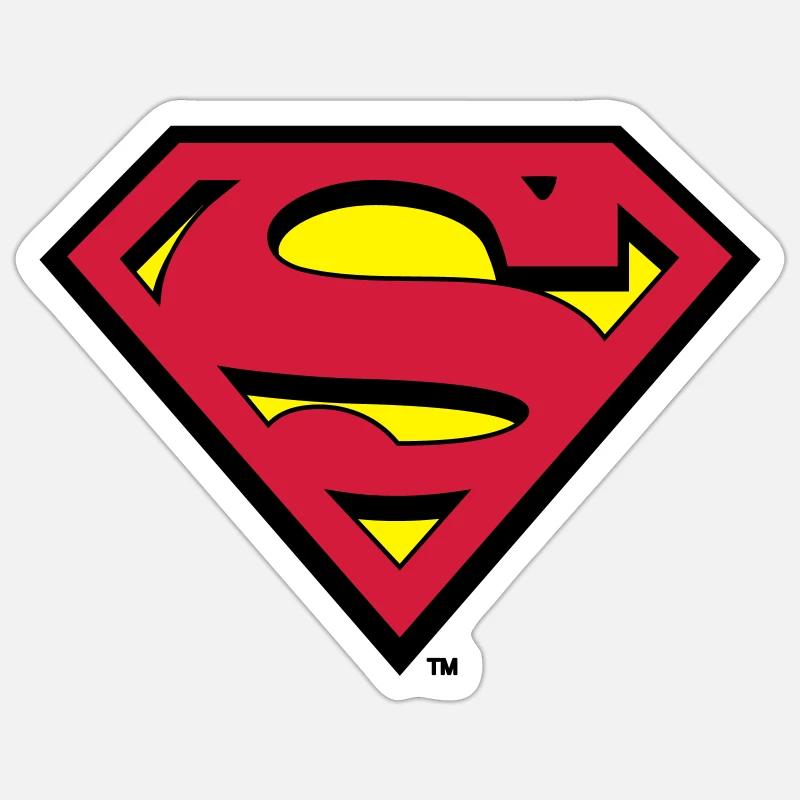 Superman Logo S-Shield - Sticker Größe S (10 x 10 cm) - Mattweiß