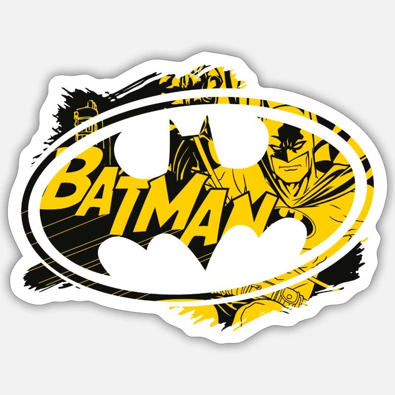 Batman Logo Yellow Black Pattern Sticker size S (10 x 10 cm)