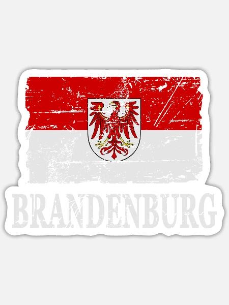 Brandenburg Flagge - Sticker Größe S (10 x 10 cm) - Mattweiß