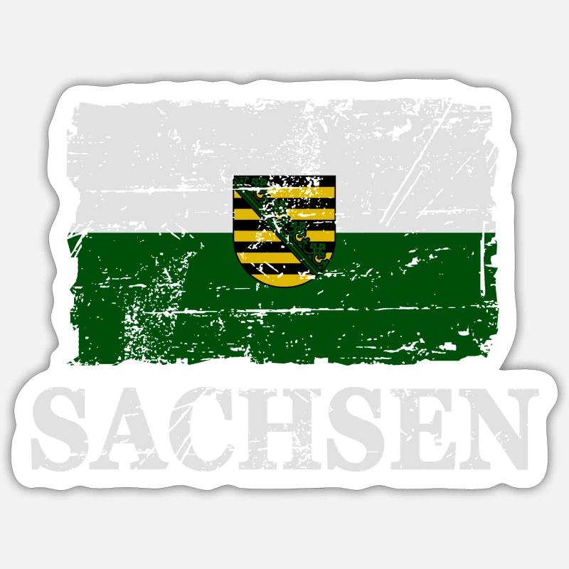 Drapeau de la Saxe - drapeau Sticker taille S (10 x 10 cm)
