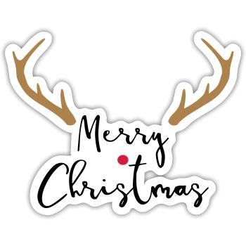 Merry Christmas Bois I Noël - Sticker taille S (10 x 10 cm) - blanc mat - Devant