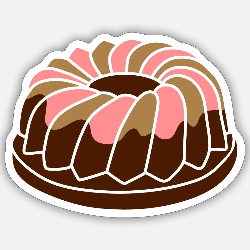 A ring cake with icing - Sticker size S (10 x 10 cm) - white matte
