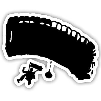 fallschirm_8 - Sticker size S (10 x 10 cm) - white matte - Front