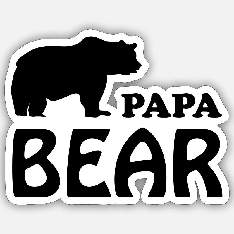 papa bear daddy dad Sticker size S (10 x 10 cm)
