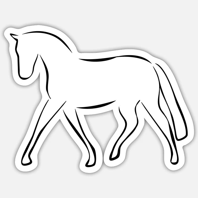 Pferd - Sticker Größe S (10 x 10 cm) - Mattweiß