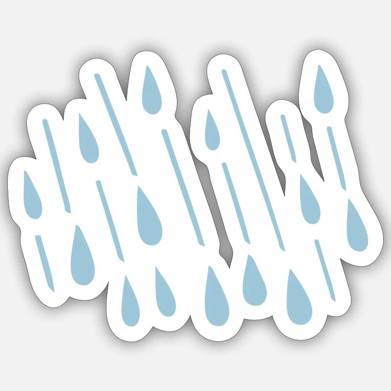 rain_drop rainy day - Sticker size S (10 x 10 cm) - white matte