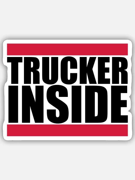 logo trucker inside truck lkw lastwagen fernfahrer - Sticker Größe S (10 x 10 cm) - Mattweiß