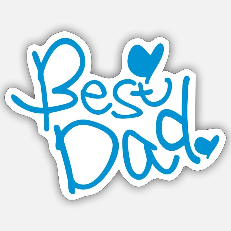 Best Dad - Sticker taille S (10 x 10 cm) - blanc mat