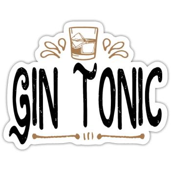 Gin and tonic - Sticker size S (10 x 10 cm) - white matte - Front