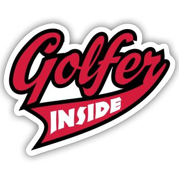 golf - Sticker taille S (10 x 10 cm) - blanc mat - Devant