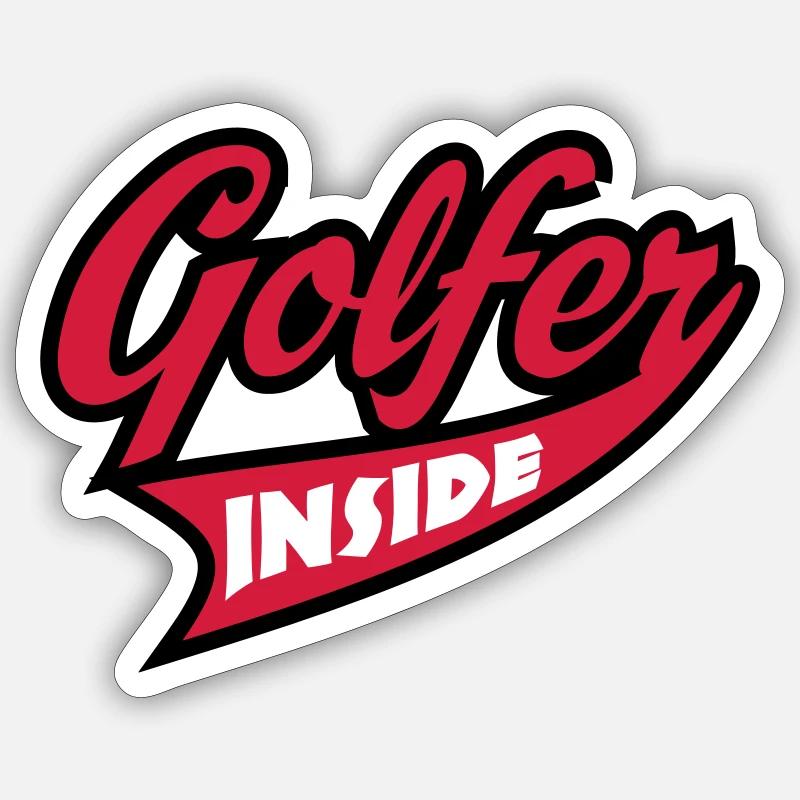 golf - Sticker taille S (10 x 10 cm) - blanc mat