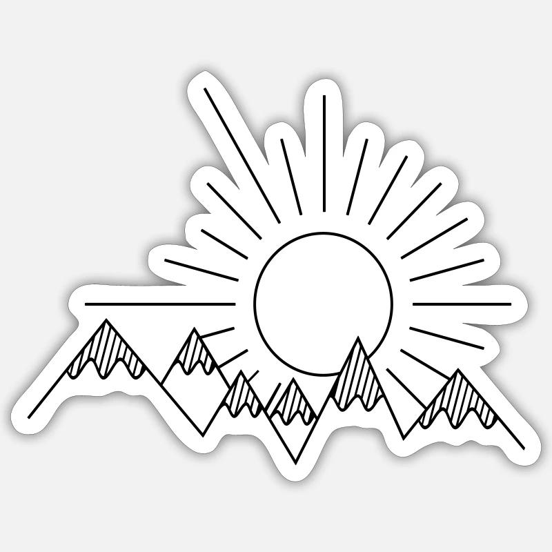 Mountains - Sticker size S (10 x 10 cm) - white matte