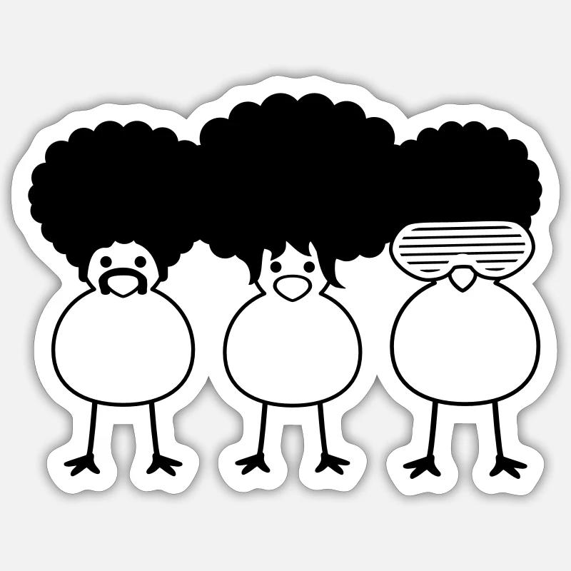 Funky Chicks - Sticker taille S (10 x 10 cm) - blanc mat