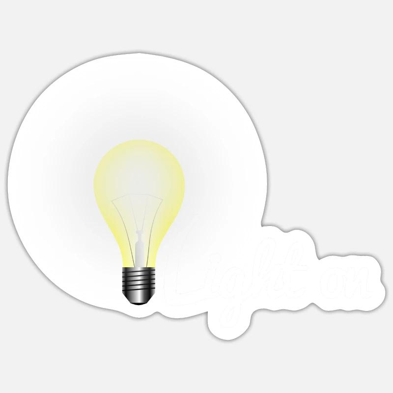 Light on light bulb Sticker size S (10 x 10 cm)