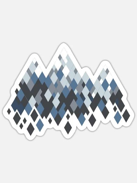 Berge - Sticker Größe S (10 x 10 cm) - Mattweiß