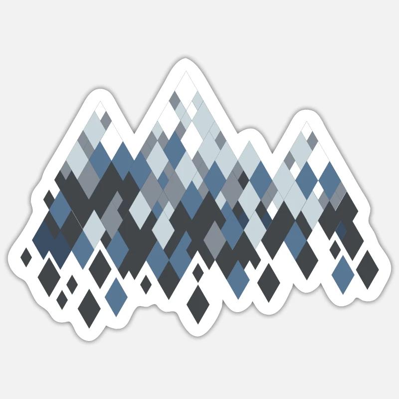 Montagnes - Sticker taille S (10 x 10 cm) - blanc mat
