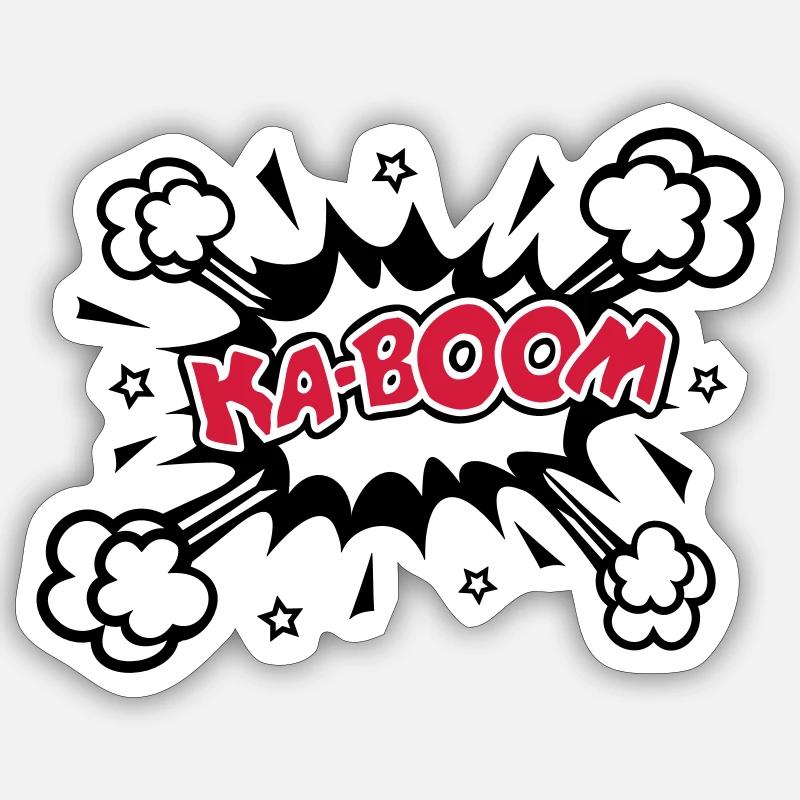 KABOOM, comique, bouffon, ballon, explosion,étoile Sticker taille S (10 x 10 cm)