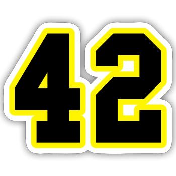 42 - Sticker size S (10 x 10 cm) - white matte - Front