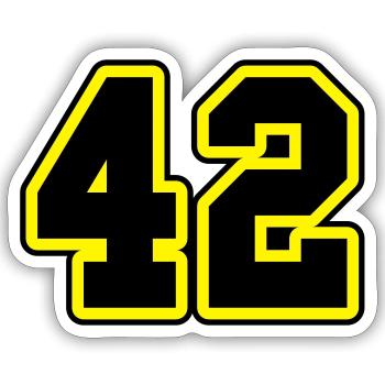 42 - Sticker size S (10 x 10 cm) - white matte - Front