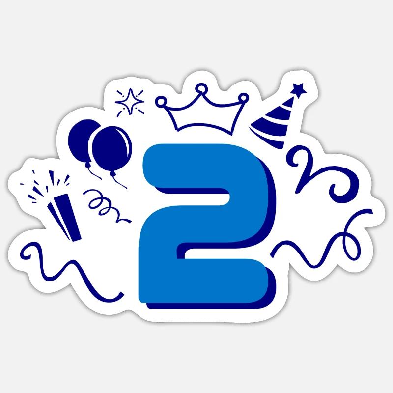 2. Geburtstag Jungen Sticker Größe S (10 x 10 cm)