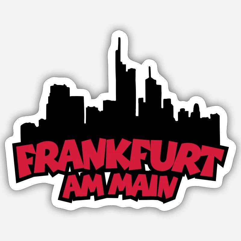 Frankfurt am Main Skyline - Sticker Größe S (10 x 10 cm) - Mattweiß