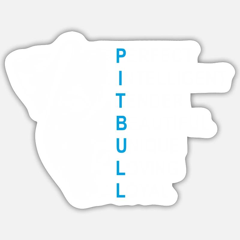Pitbull - Sticker Größe S (10 x 10 cm) - Mattweiß