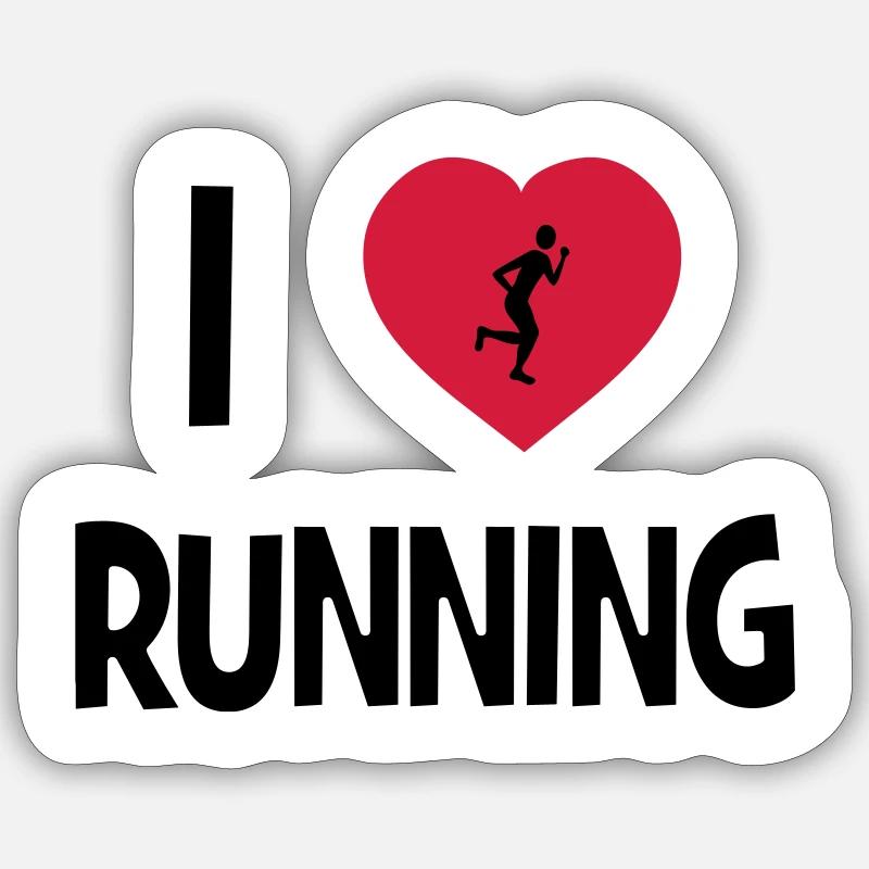 I Love Running - Sticker size S (10 x 10 cm) - white matte