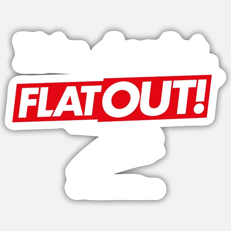 If in doubt, FlatOut! - Sticker taille S (10 x 10 cm) - blanc mat