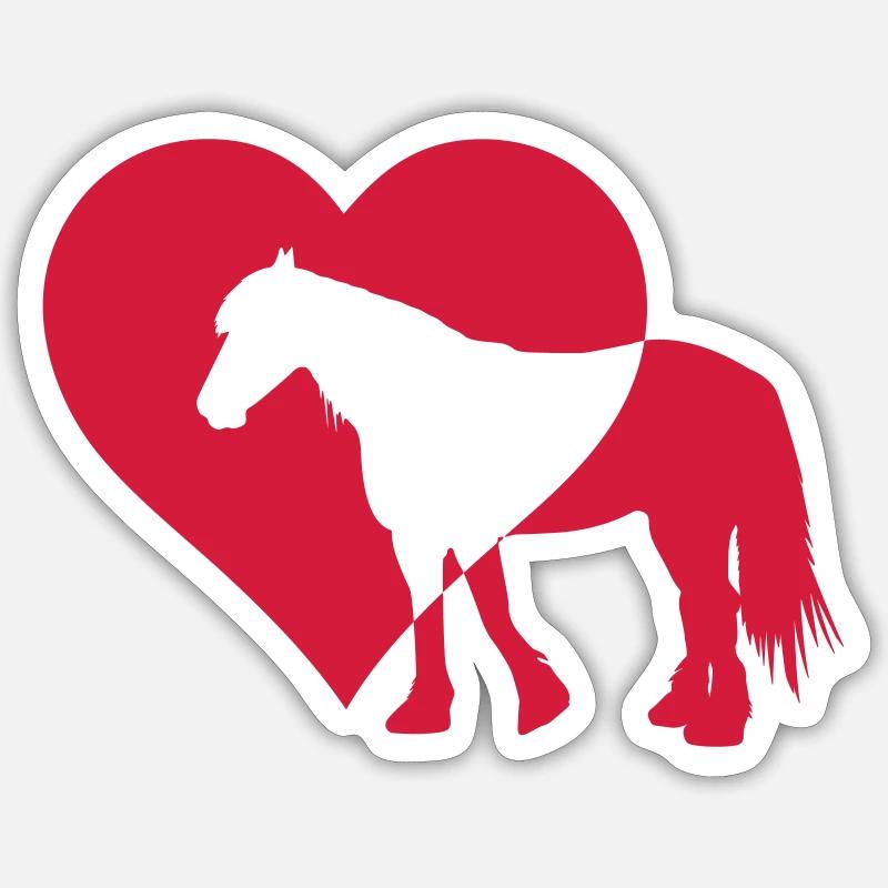 Cheval de trait - Sticker taille S (10 x 10 cm) - blanc mat