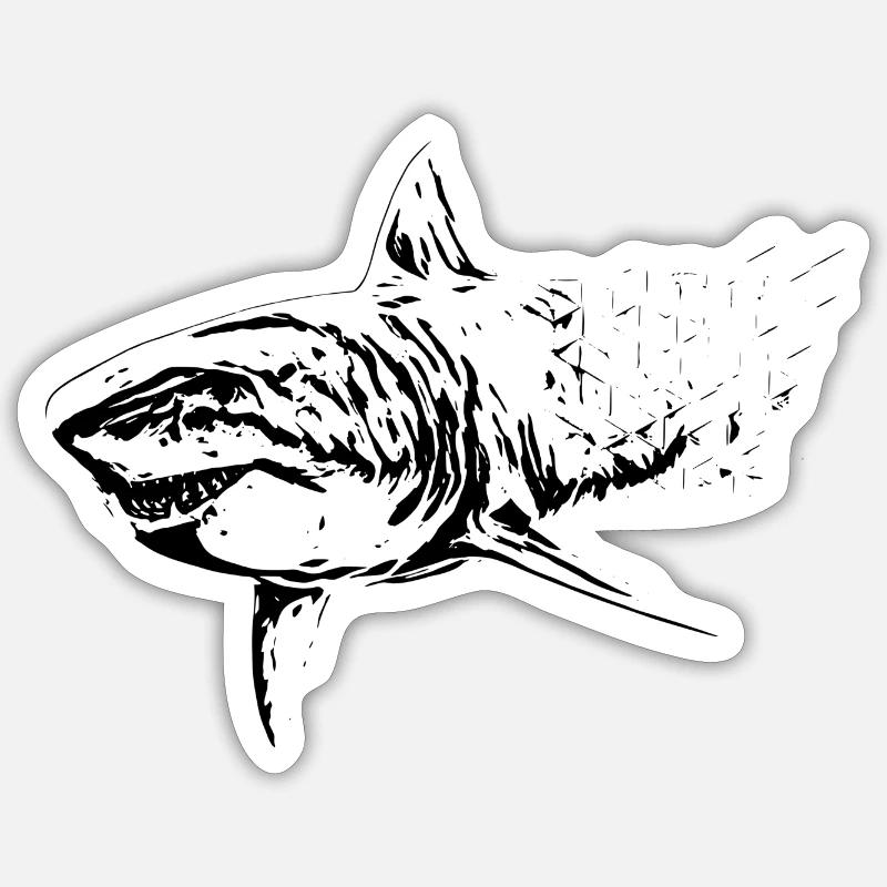 Requin Sticker taille S (10 x 10 cm)