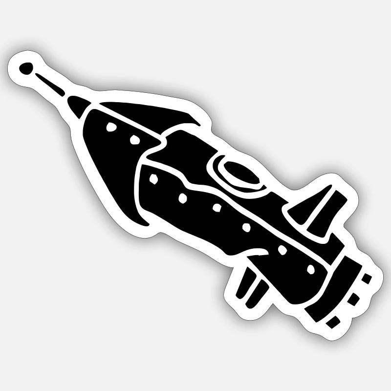 space shuttle space ship Rakete rocket satellite - Sticker Größe S (10 x 10 cm) - Mattweiß