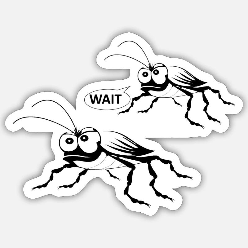 Cafards en cours d'exécution - Sticker taille S (10 x 10 cm) - blanc mat