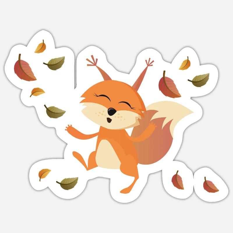 Sammy das Eichhörnchen - Sticker Größe S (10 x 10 cm) - Mattweiß