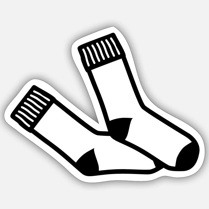 Socke - Sticker Größe S (10 x 10 cm) - Mattweiß