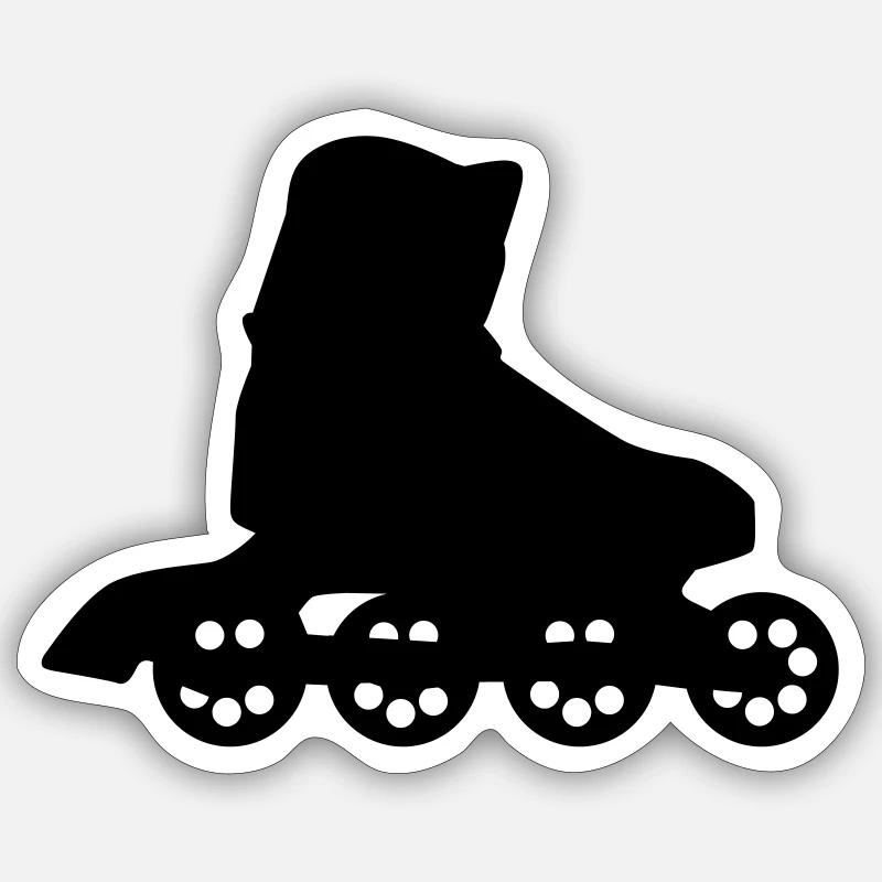 Inline Skating - Sticker taille S (10 x 10 cm) - blanc mat
