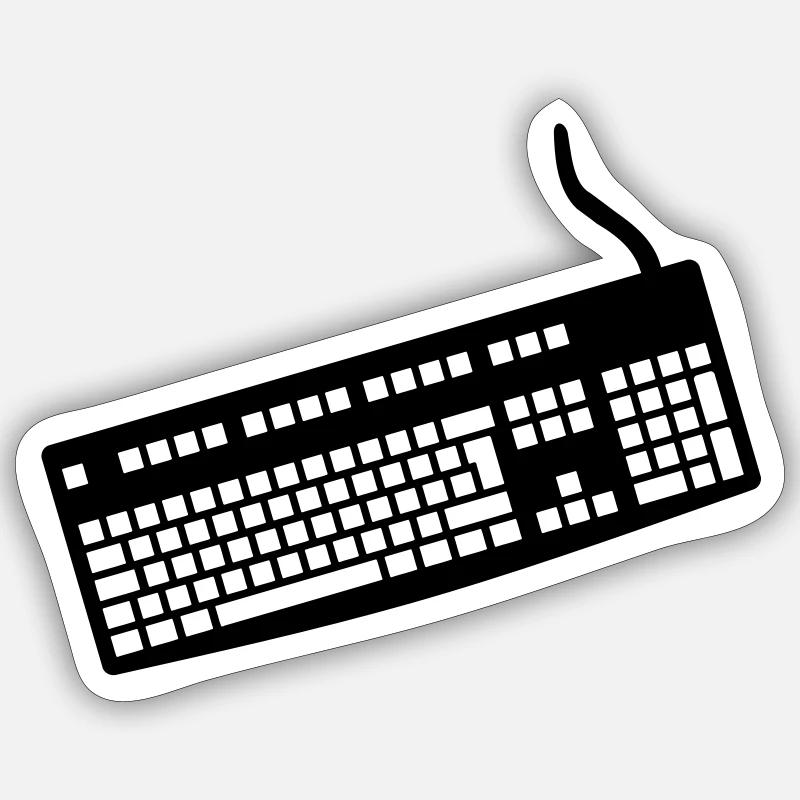 Clavier - Sticker taille S (10 x 10 cm) - blanc mat