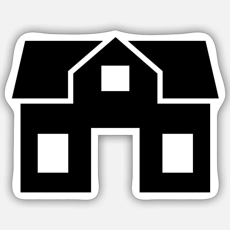 House - Sticker size S (10 x 10 cm) - white matte