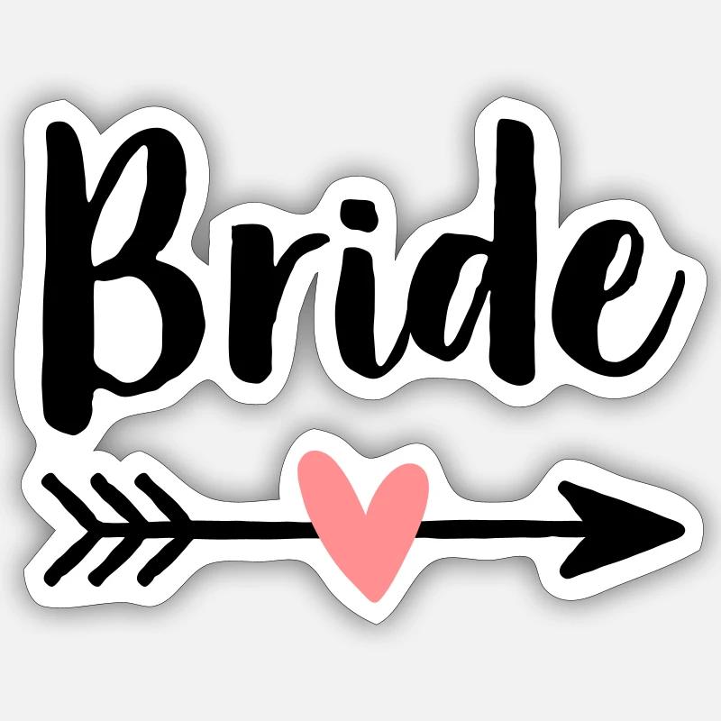 Bride Amor Pfeil Junggesellenabschied Geschenk - Sticker Größe S (10 x 10 cm) - Mattweiß