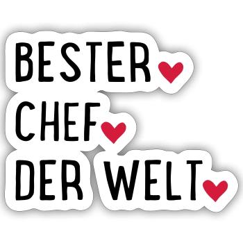 Bester Chef - Sticker Größe S (10 x 10 cm) - Mattweiß - Vorne