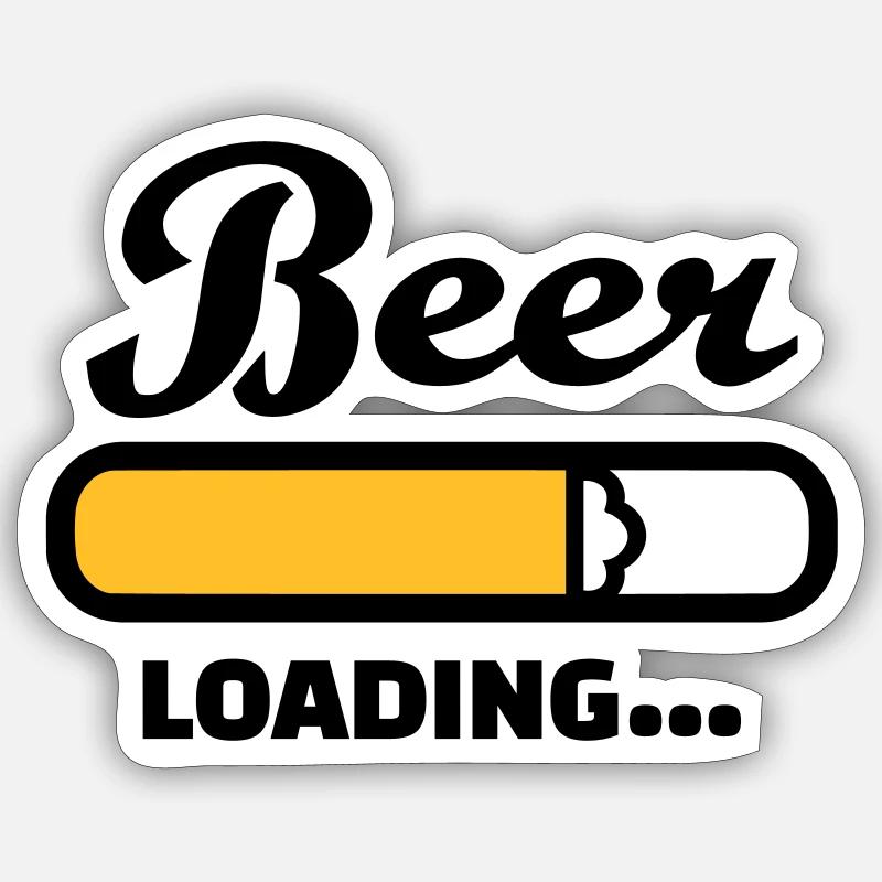 Beer Loading - Sticker taille S (10 x 10 cm) - blanc mat