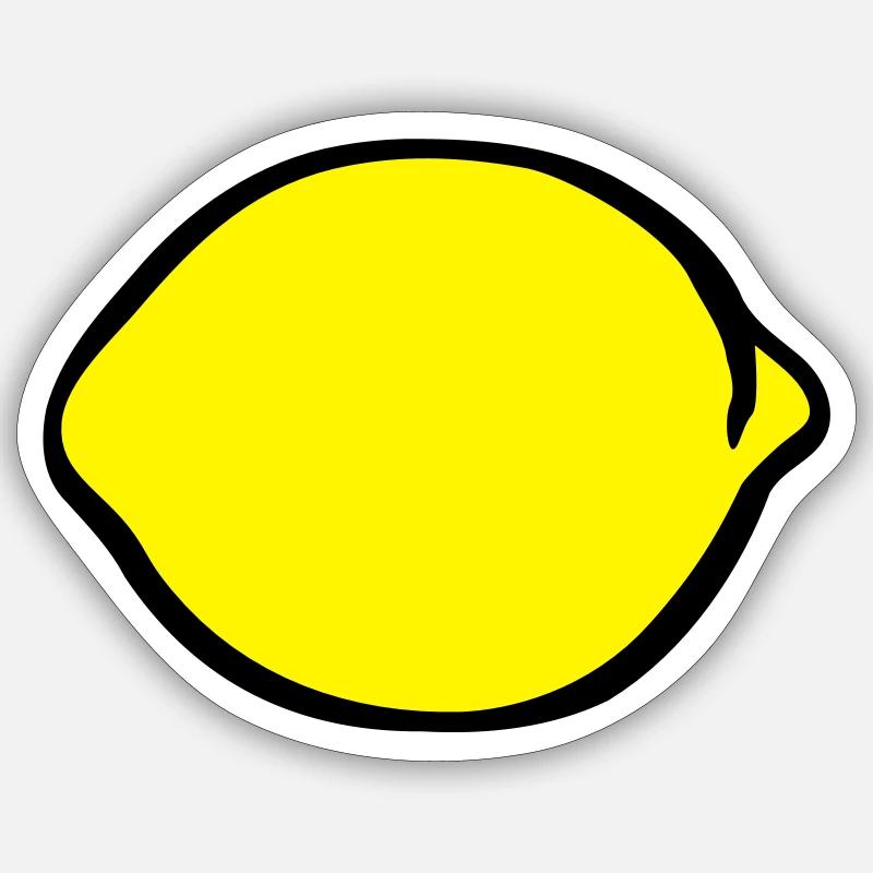 Citron - Sticker taille S (10 x 10 cm) - blanc mat