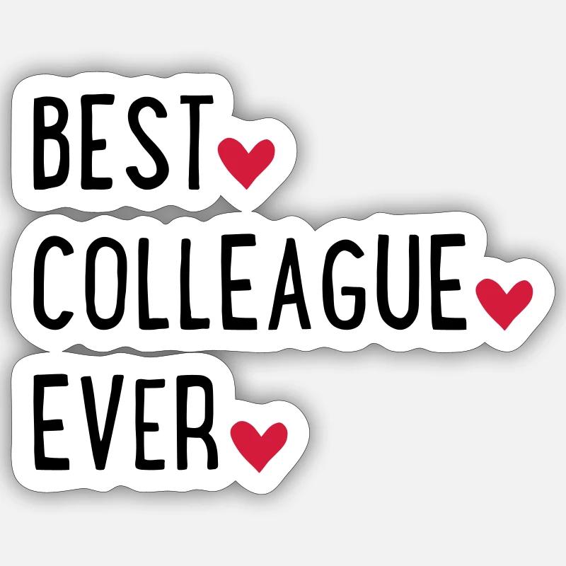Bedste kollega - Sticker størrelse S (10 x 10 cm) - mat hvid