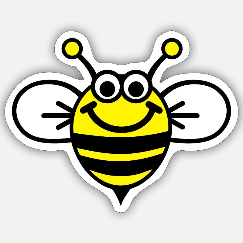 Bee - Sticker size S (10 x 10 cm) - white matte