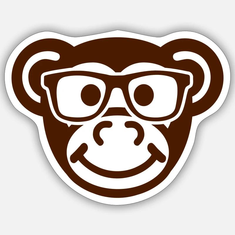 Singe - Sticker taille S (10 x 10 cm) - blanc mat