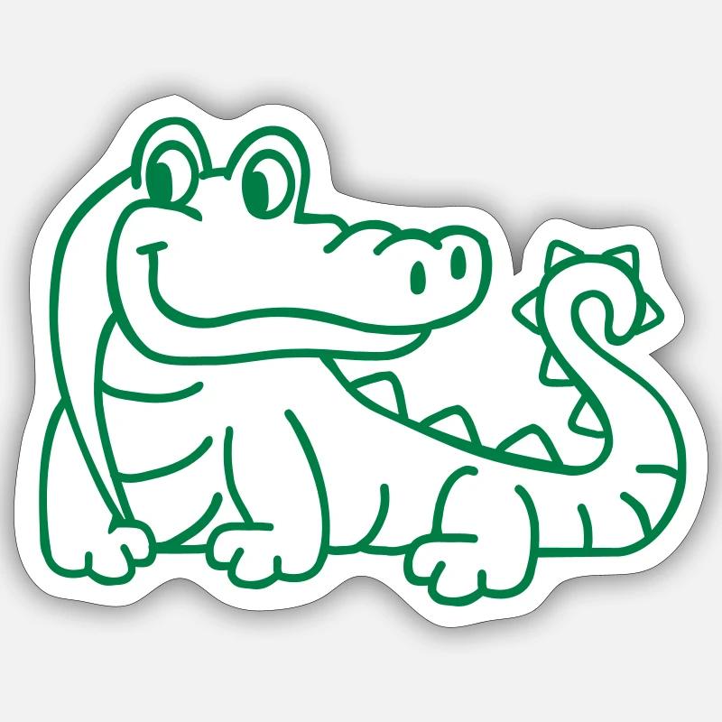 Crocodile - Sticker size S (10 x 10 cm) - white matte